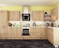 Kitchen golden oak in the interior