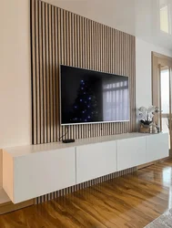 Wooden panels in the kitchen interior