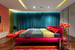 Bright Wallpaper In The Bedroom Interior