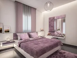 Lavender Curtains In The Bedroom Interior
