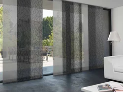 Japanese curtains in the living room interior