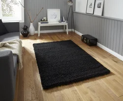 Gray carpet in the bedroom interior