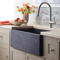 Gray Sink In The Kitchen Interior