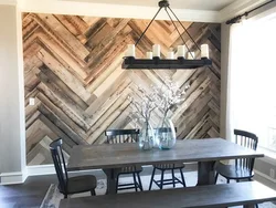 Barn board in the kitchen interior