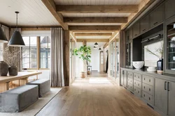 Barn board in the kitchen interior
