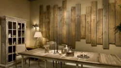 Barn board in the kitchen interior
