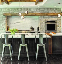 Barn board in the kitchen interior