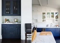 Interyerdə mavi IKEA mətbəxi