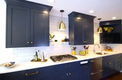 Blue IKEA kitchen in the interior