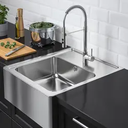 Stainless Steel Sink In The Kitchen Interior