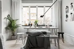 Curtains for Scandinavian living room interior