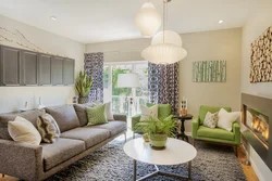 Green Armchairs In The Living Room Interior