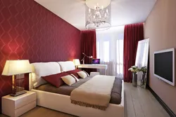Lingonberry color in the bedroom interior