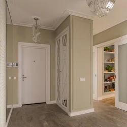 Hallway interior with beige doors