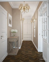Hallway interior with beige doors