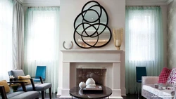 Round wall in the living room interior