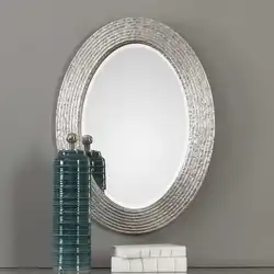 Oval Mirror In The Bathroom Interior