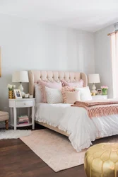 Powder bed in the bedroom interior