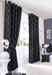 Black tulle in the bedroom interior