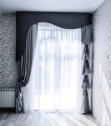 Black tulle in the bedroom interior
