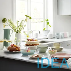 Glassware in the kitchen interior