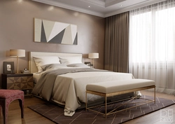 Milk bed in the bedroom interior