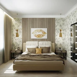 Wallpaper honeycombs in the bedroom interior