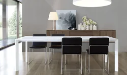 Rectangular table in the living room interior