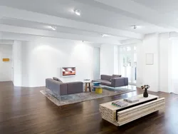 Overhead lamps in the living room interior