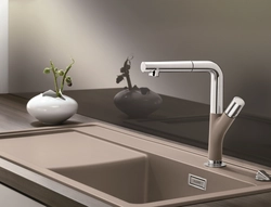 White mixer in the kitchen interior