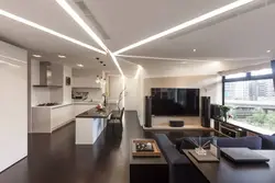 Световые линии в интерьере кухни