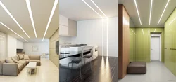 Light lines in the kitchen interior