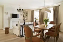 Qonaq otağının içərisində mətbəx masası