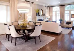 Kitchen table in living room interior