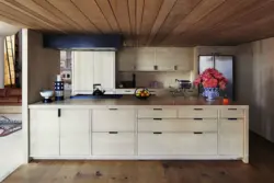 Kitchen made of plywood in the interior