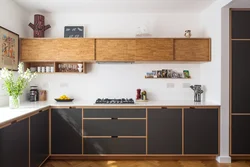 Kitchen made of plywood in the interior