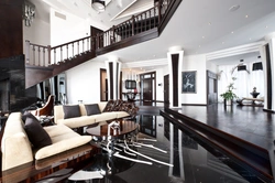 Black marble in the living room interior