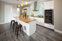 Linoleum in the interior of the kitchen living room