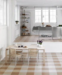 Linoleum in the interior of the kitchen living room