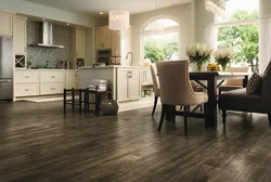 Linoleum in the interior of the kitchen living room