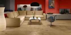 Mətbəx oturma otağının içərisində linoleum