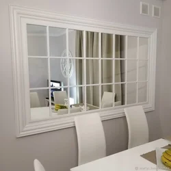 Mirror window in the kitchen interior