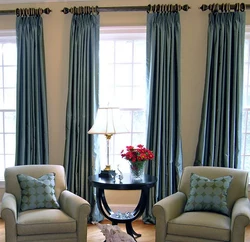 Sand curtains in the living room interior