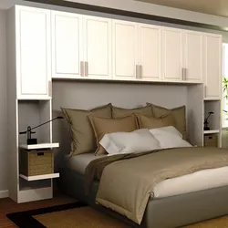 Wall cabinets in the bedroom interior