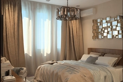 Caramel color in the bedroom interior