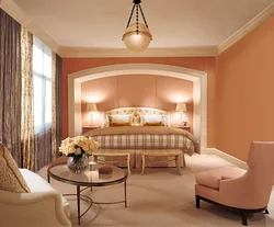 Caramel color in the bedroom interior