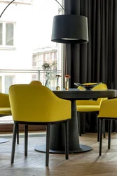 Yellow chairs in the living room interior