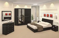 Yataq otağının interyerində wenge qarderob
