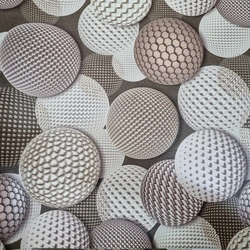 Wallpaper circles in the kitchen interior
