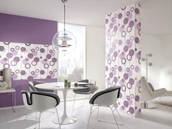 Wallpaper circles in the kitchen interior